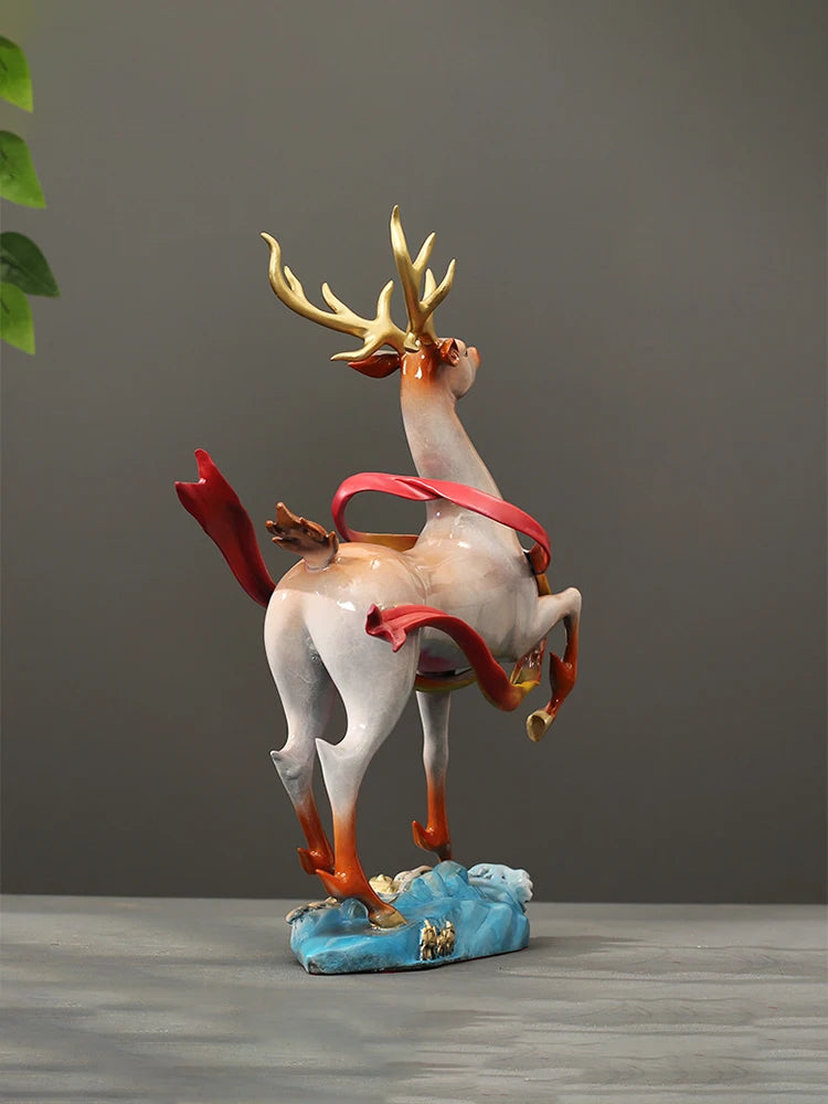 High-end brass nine-color deer ornament