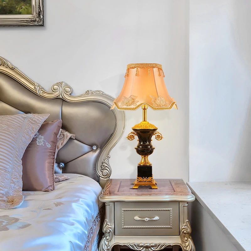 French Style Full Copper Marble Table Lamp