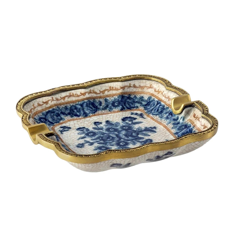 Hand Painted - Blue and white ceramic ornament set