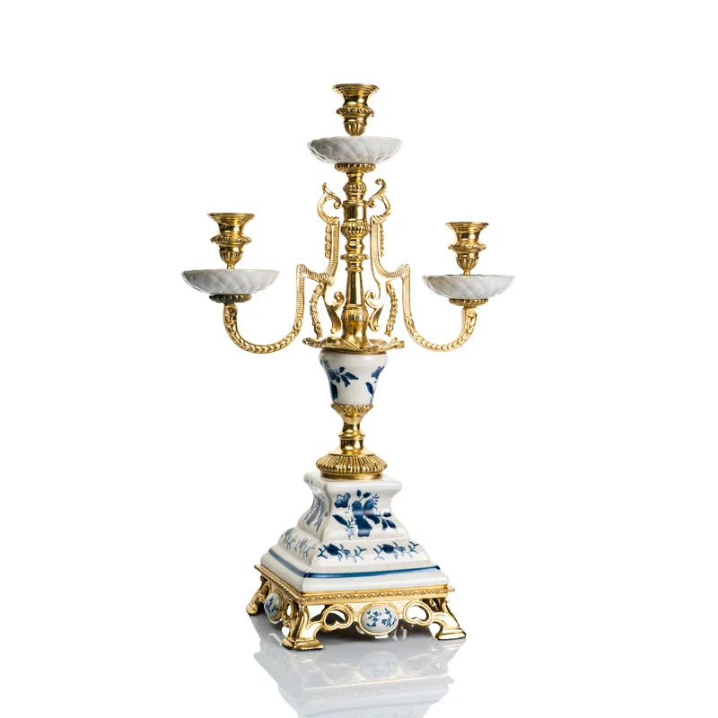 Blue and white porcelain with copper Decoration ornaments