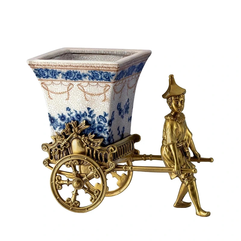 Hand Painted - Blue and white ceramic ornament set