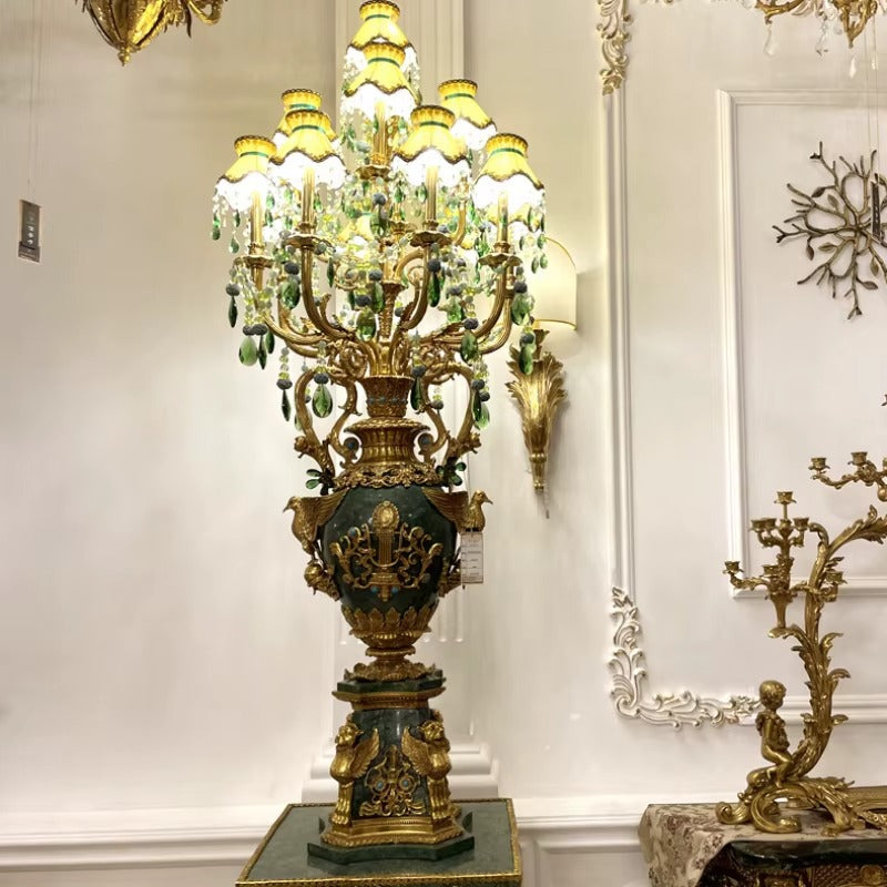 Luxury decorative floor lamp with bronze finish and marble base in KSA - Luxury decor for Luxury interior 