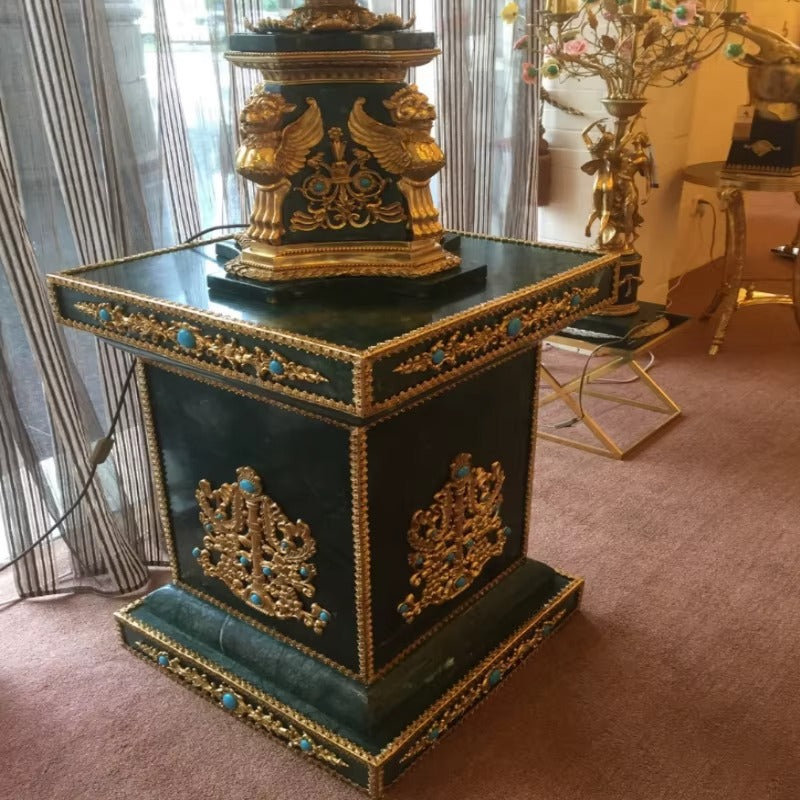 Premium marble base floor lamp with bronze body for luxury home décor 